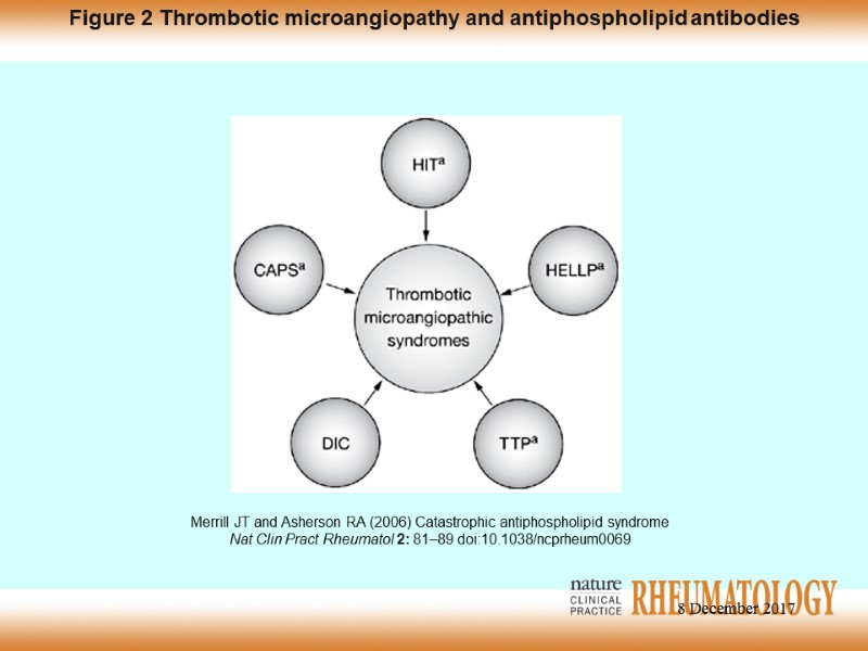 Merrill JT and Asherson RA (2006) Catastrophic antiphospholipid syndrome Nat Clin Pract Rheumatol 2: